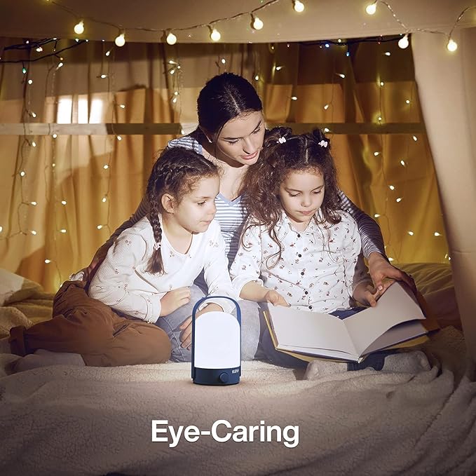 KLEAH Portable Cordless Lantern Table Lamp, 360° Portable Handle, Stepless Dimmer, Powerful Long-Lasting 50hrs, Rechargeable LED Lantern for Camping Bedroom Party, Blue