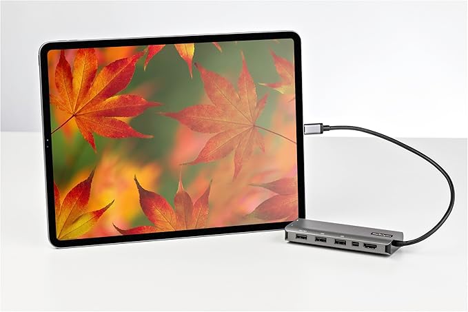 StarTech.com USB C Multiport Adapter - USB-C to HDMI or Mini DisplayPort 4K 60Hz, 100W Power Delivery Pass-Through, 4-Port 10Gbps USB Hub - USB Type-C Mini Dock - w/ 12" Attached Cable (DKT31CMDPHPD)