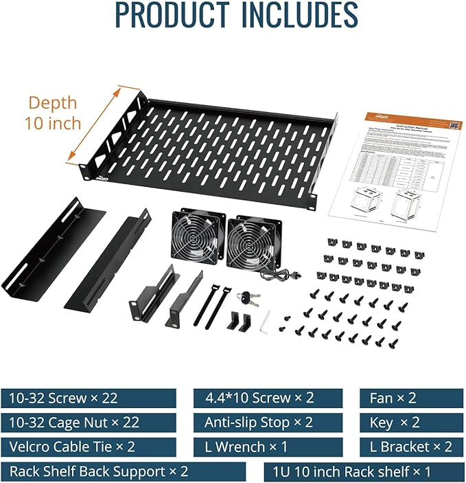 Tecmojo 9U Wall Mount Rack Cabinet, Heavy-Duty 176 Lbs High Load Capacity, 19” Enclosed Server Network Rack with Glass Door, 17.7” Deep – Elite Collection