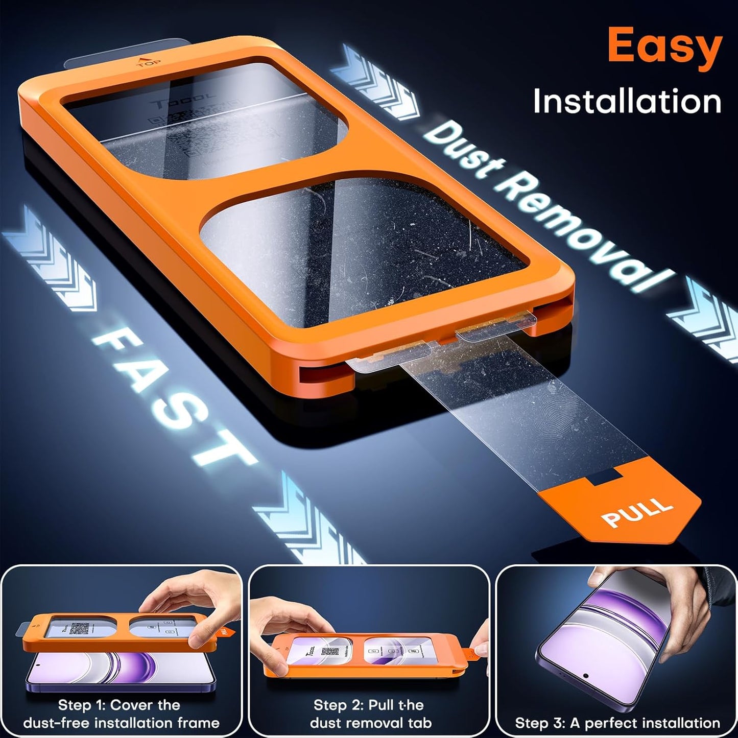 TOCOL for Samsung Galaxy S24 Screen Protector Military Grade Shatterproof HD Tempered Glass Full Coverage Screen Protector Anti-Fingerprint Easy Installation 2 Packs