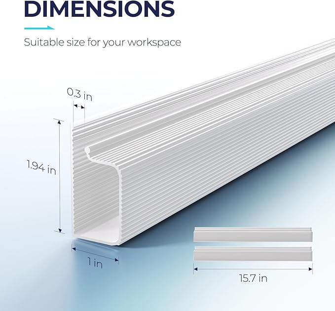 Delamu 2 Pack Safe 15.7in Tidy Cable Management Solution, Protect Kids Pets with Home Office Cable Management Under Desk,Cable Organizer, Cable Management Kit,Cord Organizer for Desk, White