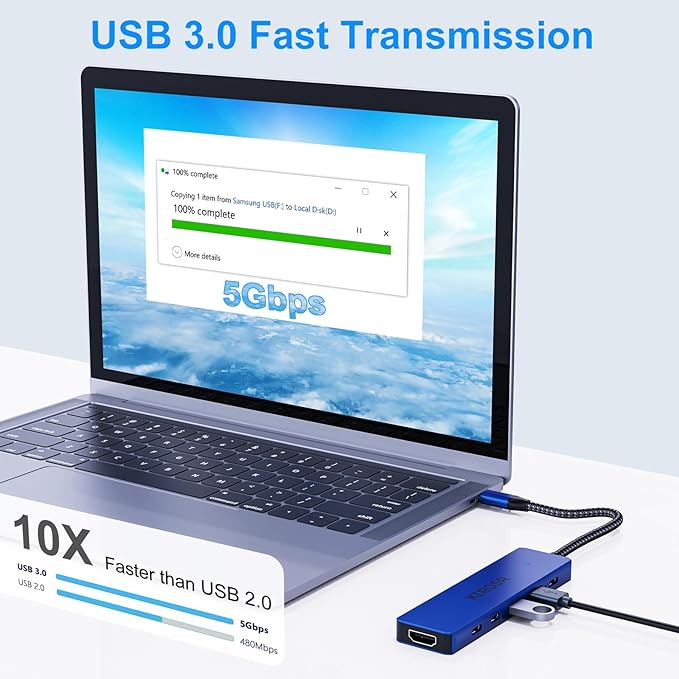 USB C to HDMI Adapter: 9 in 1 USB C Hub Multiport Adapter for MacBook Air/Pro - USB C to 4K HDMI Hub Dongle with 100W PD USB3.0 - Portable USBC Hub Compatible with Laptops and Other Type C Devices