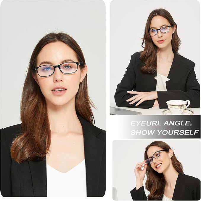 EYEURL Reading Glasses Womens Blue Light Blocking - 2 Pack Lightweight Computer Readers +2.0 Glare Blocking Ladies Eyeglass