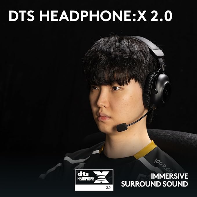 Logitech G PRO X 2 Lightspeed Wireless Gaming Headset: Wireless Gaming Headphones with Mic, 50mm Graphene Drivers, 2.02.0—7.1 Surround, Bluetooth/USB/3.5mm Aux, for PS4/PS5/PC/Nintendo Switch - Black