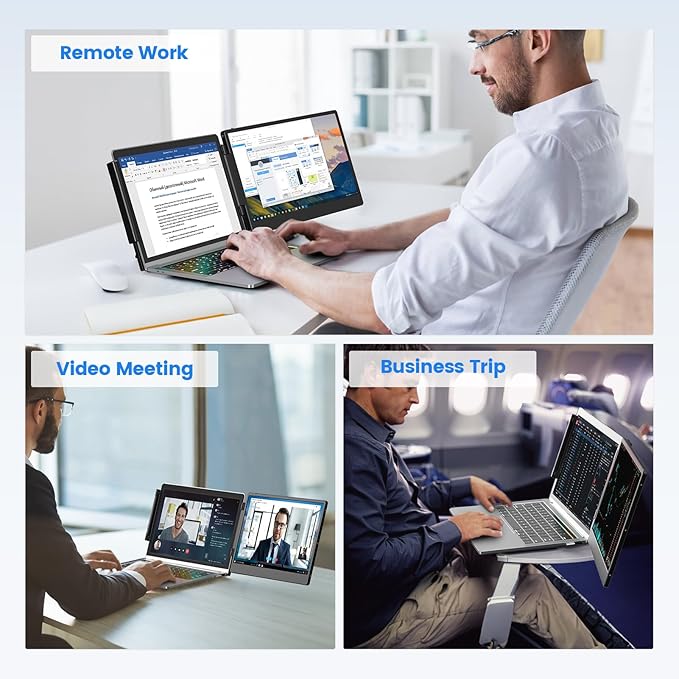 Redalf Portable Monitor 14.2'' FHD 1080P FHD IPS USB C HDMI Laptop Screen Extender IPS Display Speakers, Plug&Play, External Monitor for Laptop 13-16.1" PC Mac Chrome (14.2 inch)