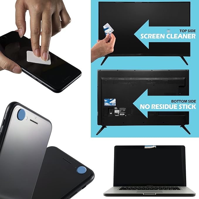Webcam Covers - Laptop Webcam Cover - Tablet Webcam Covers - Smart TV & for Every Size Webcam on Any Device - Reusable/Multi-use – Protect Your Privacy with Gecko (Sky)