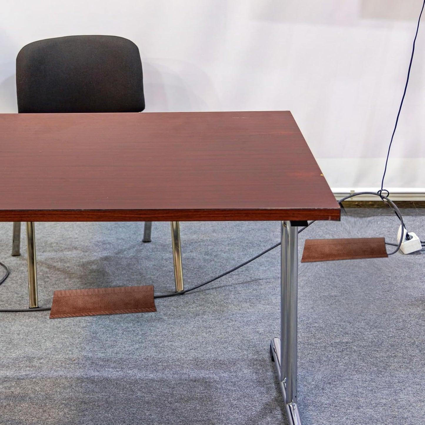 WILLBOND Carpet Cord Cover Cable Grip Floor Cover Cable Protector Management Only for Commercial Office Carpet(Brown,9.84 ft)