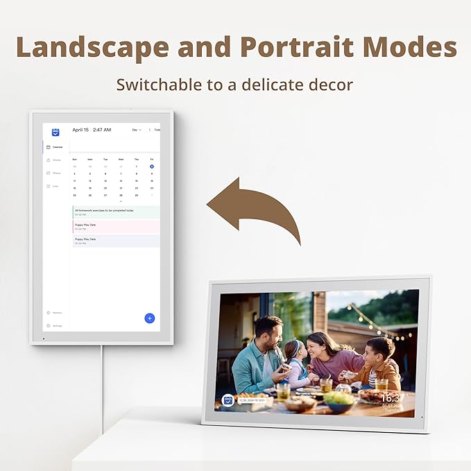 Dragon Touch 21.5" Digital Calendar Chore Chart – 1080P Full HD Interactive Touchscreen, Smart Family Planner, Hearth Display Digital Wall Calendar & Desk Mountable for Seamless Scheduling