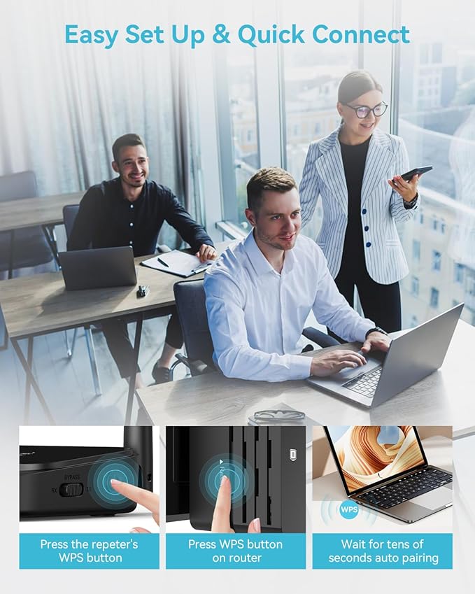 WiFi Extender Signal Booster Covers 12880 Sq.ft, WiFi Extender for Home and Outdoor, Compatible with 105 Devices, Dual Band 5GHz/2.4GHz, WiFi Repeater Range Extender