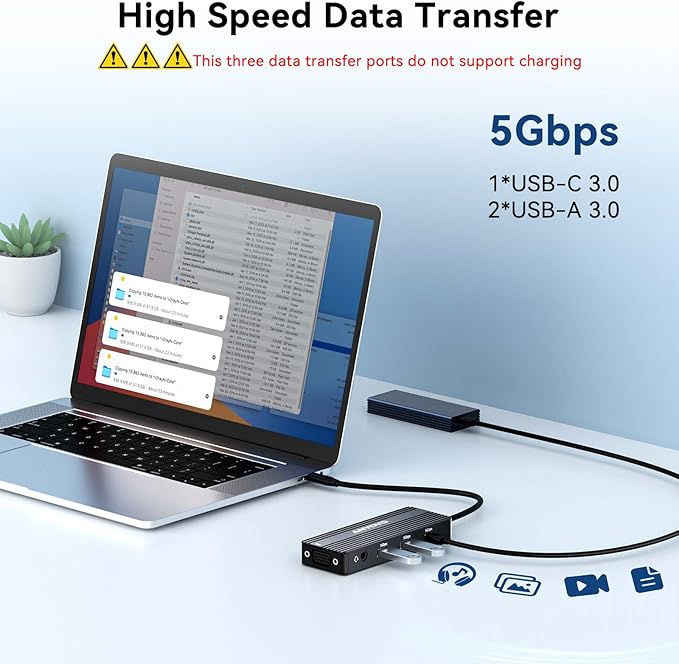 ANYOYO USB C Docking Station Dual HDMI Monitor Adapter 8-in-1 USB C HUB 3 Monitors Adapter with 4K HDMI +VGA +PD100W+Audio Laptop Docking Station for Dell/Lenovo/HP/Samsung/ASUS (Black)