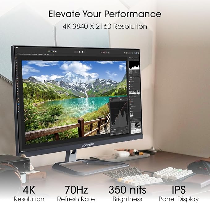 Sceptre New IPS 27-inch 4K Monitor 3840 x 2160 up to 70Hz Build-in Speakers 2025