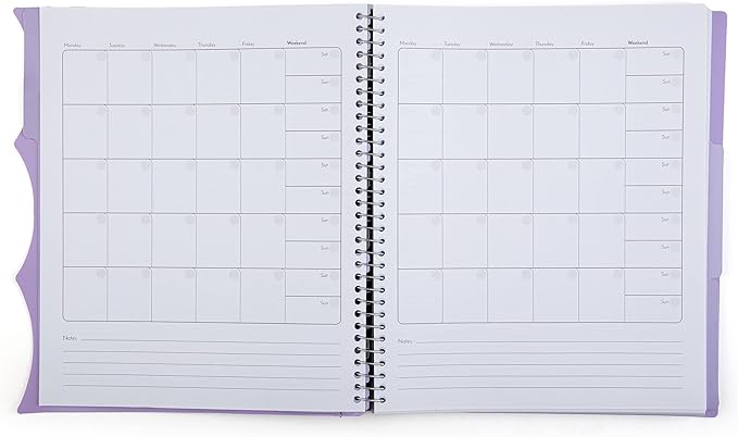 Mintra Office Durable PREMIUM Spiral Notebook (Lavender, 3 Subject (8.5in x 11in))
