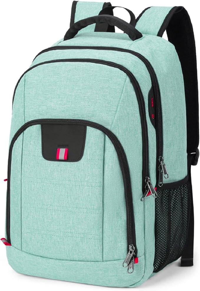 Travel Laptop Backpack, Anti Theft Backpack for Men and Women with USB Slit Business Computer Backpack Bag (Green, 15.6 Inch)