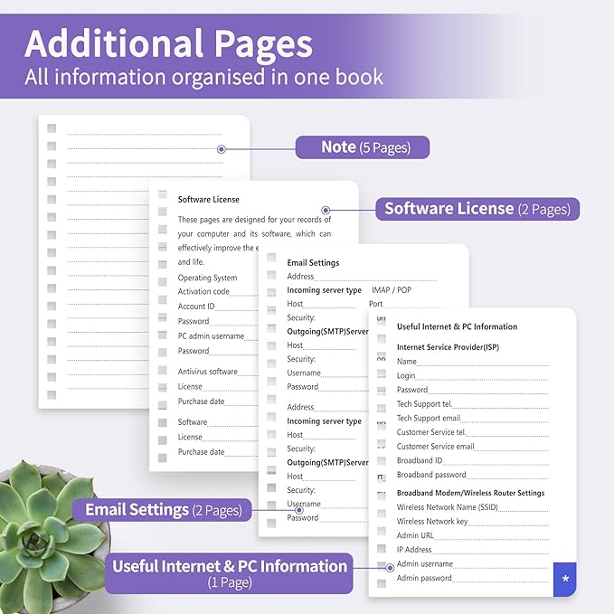 Small Password Book with Alphabetical Tabs, Password Keeper Book for Seniors, Individual & Colorful Tabs, Spiral Hardcover Password Notebook Small for Website Logins, 4.7" x 5.8", Purple