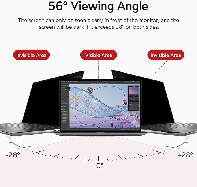 BERSEM 14 Inch Laptop Privacy Screen for 16:10 Ratio Computer Monitor, Removable Anti Glare Blue Light Filter for Laptop Privacy Screen 14 inch, Anti-Spy, Anti-Scratch, UV-Blocking