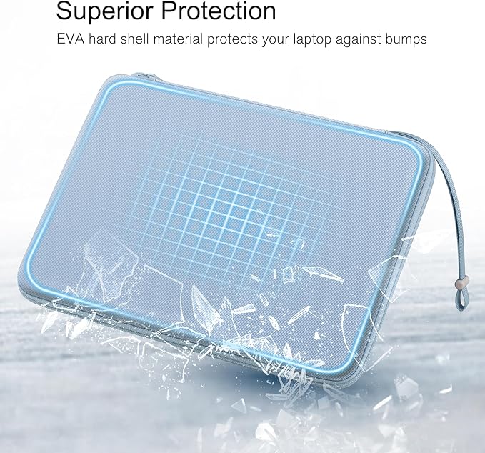 FINPAC Hard Laptop Sleeve Case for 15.3 inch MacBook Air M4 M3 M2 2025 2024, 16.2 inch MacBook Pro M4/M3/M2/M1 Pro/Max A2991 A2780 A2485 A2141, Waterproof Case for Surface Laptop/Book, Ice Blue