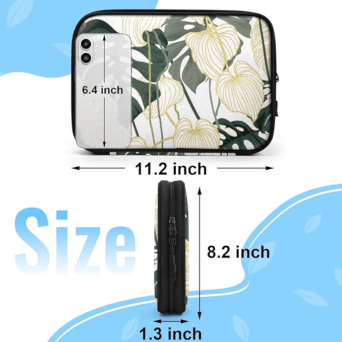 Tropical Palm Leaves Electronics Travel Organizer Case, Tech Accessories Cable Storage Bag for Cords, Charger, Phone, Hard Drive