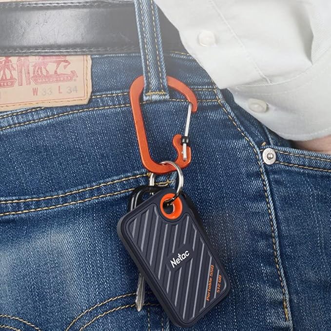 Netac 2TB Extreme Portable NVMe SSD Up to 2000MB/s Read 1700MB/s Write Speed USB 3.2 Gen.2 Business Travel Drive Essential External Solid State Drives Supports Win to Go, ZX20