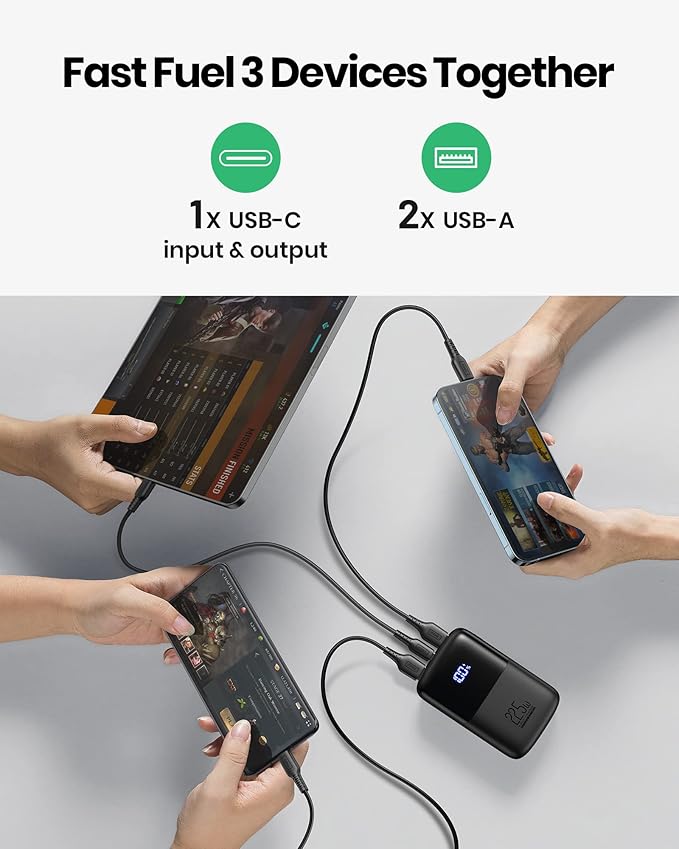 INIU Portable Charger, Smallest 22.5W 10000mAh Power Bank, USB C in/Output Fast Charging 3-Output Mini Battery Pack Charger with Phone Holder for iPhone 17 16 15 14 Air Samsung S23 Google iPad Tablet