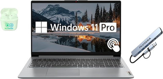 Lenovo IdeaPad 15.6” FHD Touchscreen Laptop, 40GB RAM 2.5TB Storage (2TB SSD+512GB Docking Station Set), 6-Cores Intel Core i3, Windows 11 Pro with Microsoft Office Included, Plusera Earphones