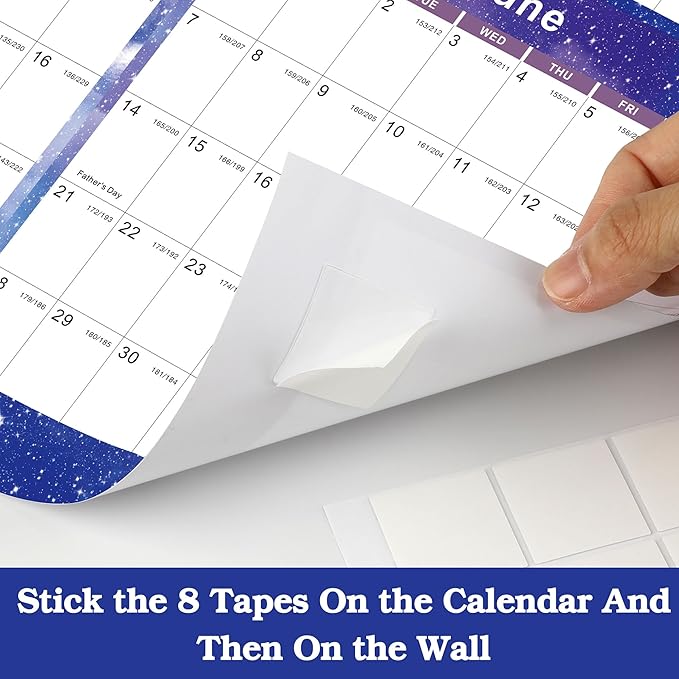 2025-2026 Yearly Wall Calendar - annual calendar with Thick Paper, July 2025 - June 2026, X Large, 34.7" x 22.8" (2025-2026 Yearly Wall Calendar - Purple Star)