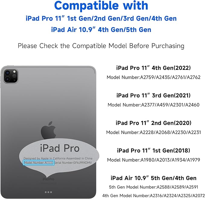 2 Pack Screen Protector for iPad Pro 11 (2021/2020/2018) & iPad Air 5/4 (2022/2020), Ultra HD, Anti Glare, Anti Scratch