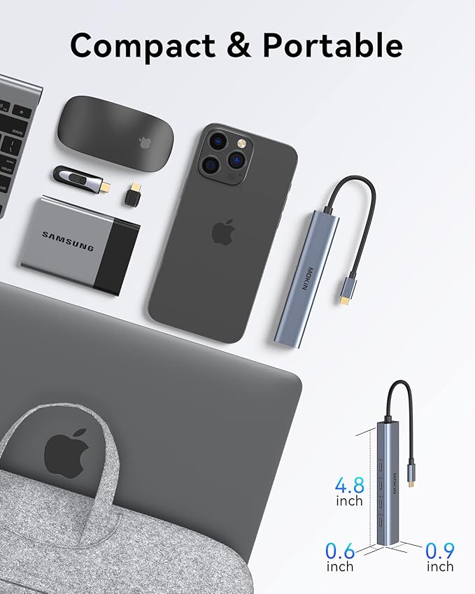 USB C Hub,10Gbps USBC Splitter for Laptop,4 Ports USB C to USBC Hub Multiport Adapter for MacBook Pro/Air,iPad,Phone,Surface Pro,Chromebook, Dell, HP, Lenovo,etc (Not Support Charging/Extend Monitor)