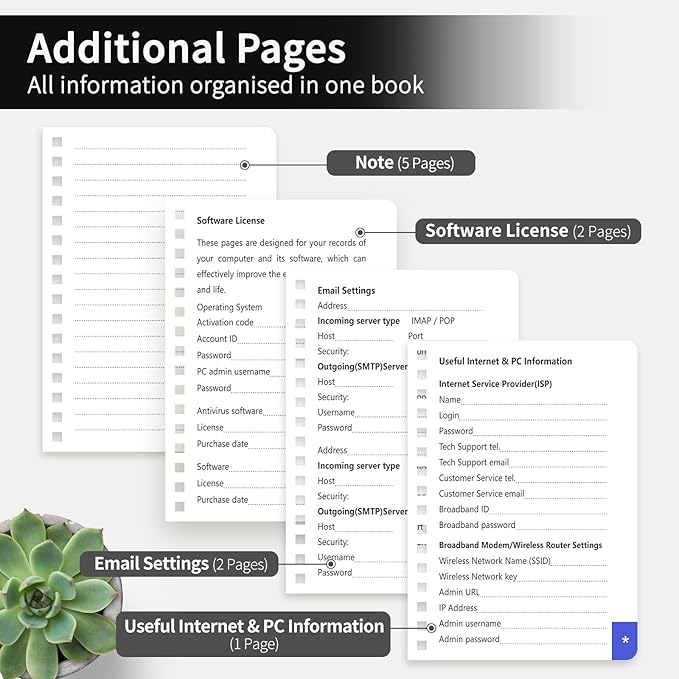 Small Password Book with Alphabetical Tabs, Password Keeper Book for Seniors, Individual & Colorful Tabs, Spiral Hardcover Password Notebook Small for Website Logins, 4.7" x 5.8", Black