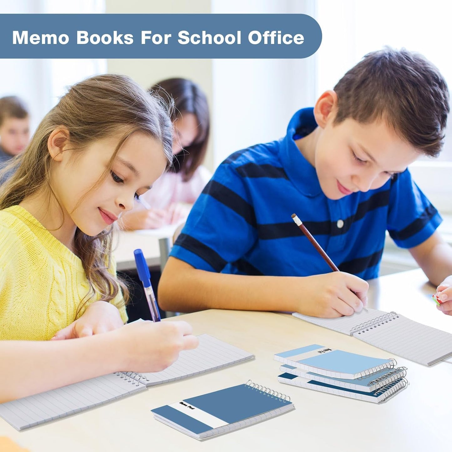 Thenshop 100 Pads Spiral Memo Bulk 3'' x 5'' Top Bound Memo Book 60 Sheets Small Mini Notebooks Lined Wire Bound Pocket Steno Book for Home, Office, School (Fresh Colors)