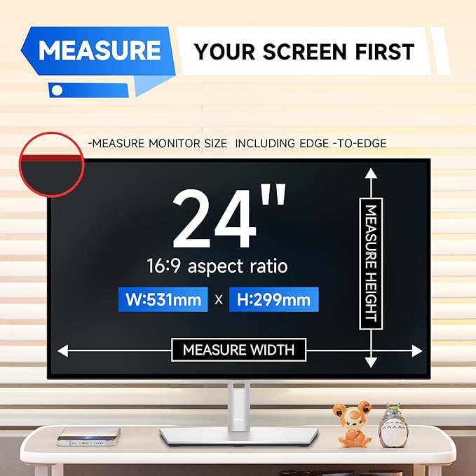 IPROKKO 【2 Pack】 24 inch Anti-Blue Light monitor Screen Protector for 16:9 Widescreen,Removable Anti Glare Blue Light Blocking Screen Filter，LED PC Anti-UV Eye Protection Filter Film
