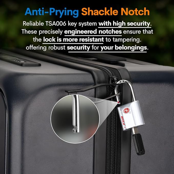 TSA Approved Luggage Locks, Ultra-Secure Dimple Key Travel Locks with Zinc Alloy Body