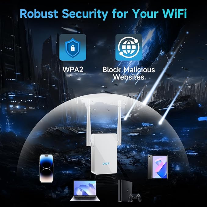 2025 WiFi Extender Signal Booster, New Gen Internet Booster for Home, 4X Faster, Covers up to 10,000 sq.ft, Wi-Fi Repeater with Ethernet Port, Wireless Long Range Amplifier, Easy Setup (White)