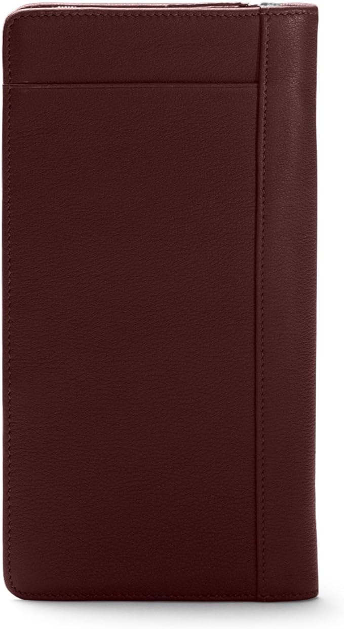 Leatherology Bordeaux Travel Zip Organizer Wallet, Passport Holder, RFID Available, Full Grain Leather