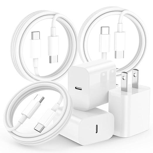 iPhone 17 16 15 Charger Fast Charging,3-Pack 20W USB C Charger Block with 60W Type C to USB C Cable Cord 6FT,Compatible with iPhone 17/17 Pro/17 Pro Max/17 Air/16/16 Pro Max/16 Pro/16 Plus/15/15 Pro