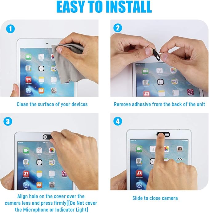 Webcam Cover Slide, Ultra Thin Phone Camera Cover, Camera Cover Blocker for Macbook, iMac, Laptop, Desktop, Pc, iPad, iPhone, Smartphone Protect Your Visual Privacy Security (Pink/Blue/Green-3 Pack)