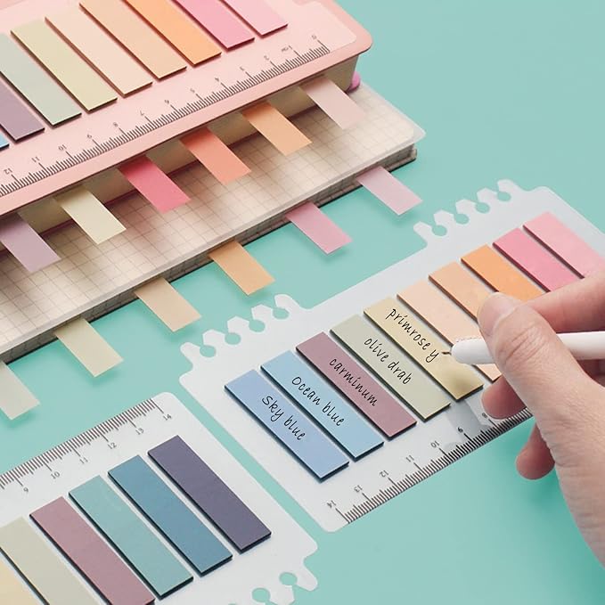 Potanro Sticky Notes 1750Pcs Sticky Tabs Transparent Book Tabs, Round Clear Sticky Notes Repositionable Color Page Markers Bible Tabs for Office Supplies and Aesthetic Bible Supplies