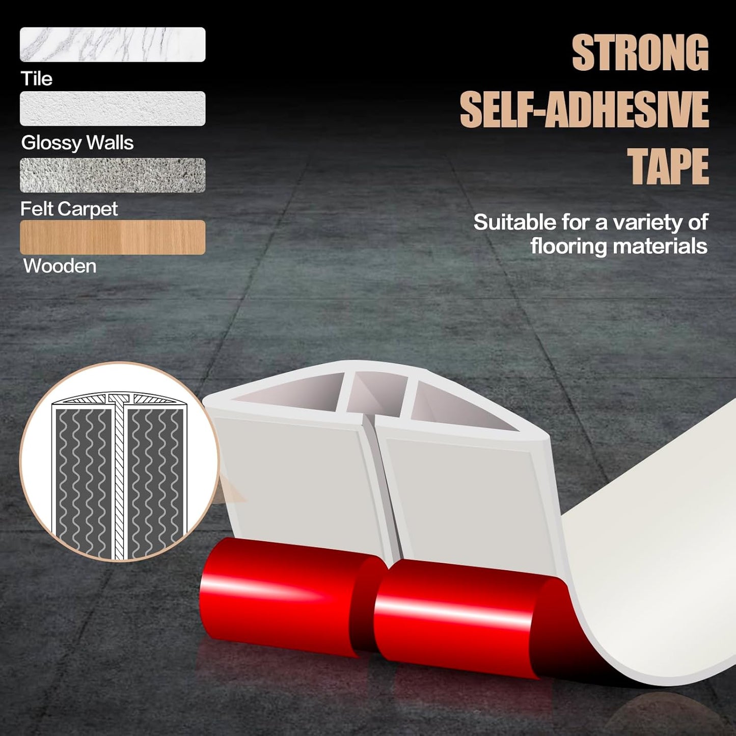 Floor Cord Cover Cable Cavity Self Adhesive Cord Hider Floor 3.3FT Floor Cable Management Power Cord Protector Floor Electric Cord Covers for Offices, Gym, Exhibitions (Beige, 1.18" x 3.3')