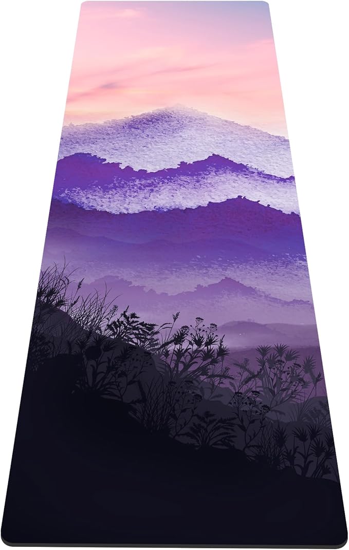 nuveti Yoga Mat Print Extra Thick TPE Non Slip Fitness Exercise Mat with Carrying Bag,72"x24" Extra Thick 6MM Exercise & Workout Mat for Yoga, Pilates Fitness and Floor Exercises