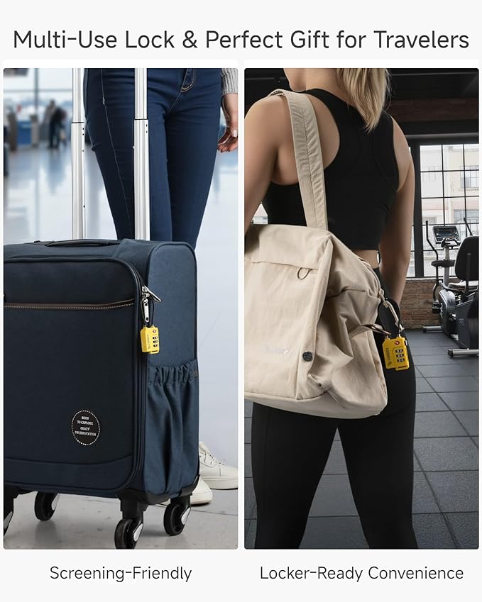 LUGGEX TSA Locks for Luggage, Suitcase Locks TSA Approved, Luggage Locks, Ease of Use & Durable(Black,2 Pack)