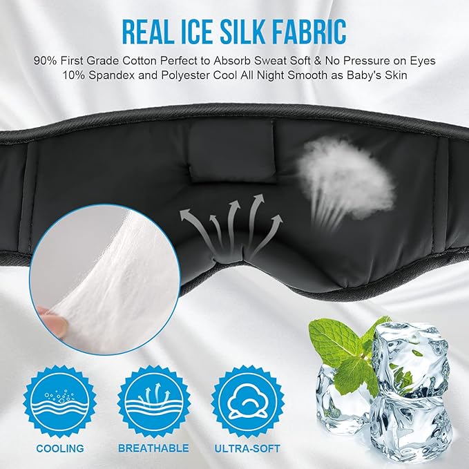 MUSICOZY Sleep Headphones, Bluetooth 5.4 Sleep Mask Headband Headphones Sleeping Eye Mask, Wireless Music Earbuds Earphones with HD Stereo Speakers for Side Sleepers, Cool Gadgets Unique Gift