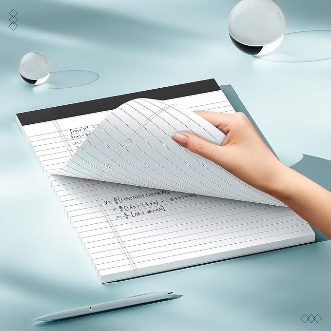 3 Pack Legal Pads 8.5 x 11 inch Notepad, 30 Sheets per Note Pads Wide Ruled Legal Pads, Pads of Paper Writing Pad - Ideal for Office, School or Home Use