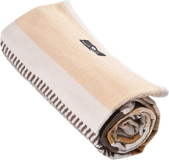 Hugger Mugger Cotton Yoga Rug - Absorbent, Grippy Tight Weave, Ashtanga and Hot Yoga Rug, Helps with Slippery Hands and Feet