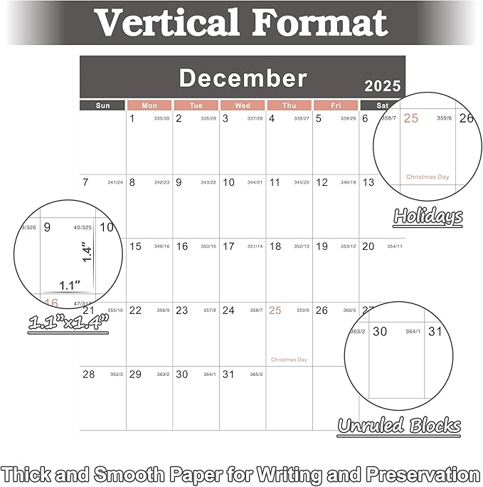 2025-2026 Yearly Wall Calendar - annual calendar 2025-2026, 2025-2026 Yearly Wall Calendar&Planner with Thick Paper, July 2025 - June 2026, X Large, 34.7" x 22.8", 2025-2026 Yearly Planner (2025-2026 Yearly Wall Calendar - Black)