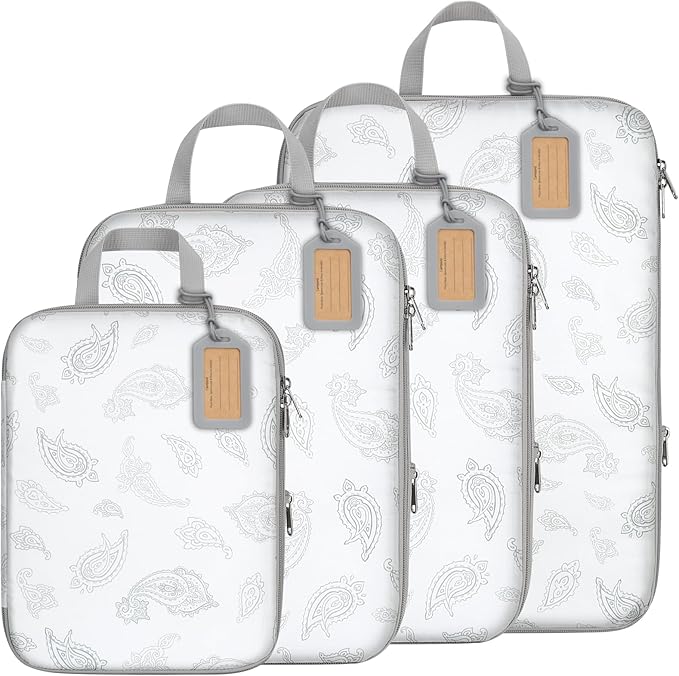 Cambond Compression Packing Cubes for Travel Women - Travel Bags Luggage Organizers Travel Essentials Compression Cubes for Travel Carry on Suitcases Organizer