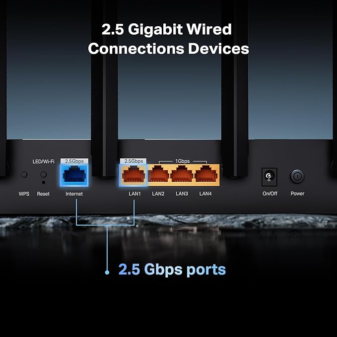 TP-Link Archer BE6500 Dual-Band Wi-Fi 7 Router (Archer BE400) | Dual 2.5 Gbps Ports USB 3.0 | Covers up to 2,400 Sq. ft and 90 Devices | Quad-core CPU| HomeShield, Private IoT, Free Expert Support