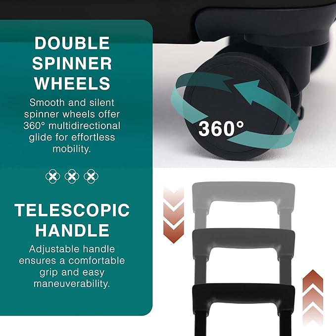 28 Inch Luggage with Spinner Wheels, Hard Shell Suitcase with TSA Locks for Luggage, Travel Large Suitcase, Expandable Hard Shell Suitcases, Black