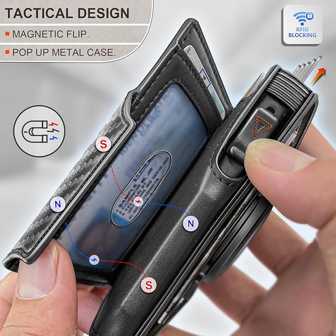 BULLIANT Men Airtag Wallet,Slim Front Pocket Wallet Money Clip for Men Gift 3.8"x2.7",Pop-up Access