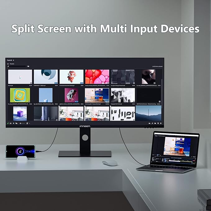 INNOCN 40C1R Ultrawide Monitor 40" WQHD 3440 x 1440p 144Hz FreeSync Premium HDR400 21:9 Computer Display 95% DCI-P3 500Nits IPS USB Type-C HDMI Tilt/Height Adjustable, Mountable