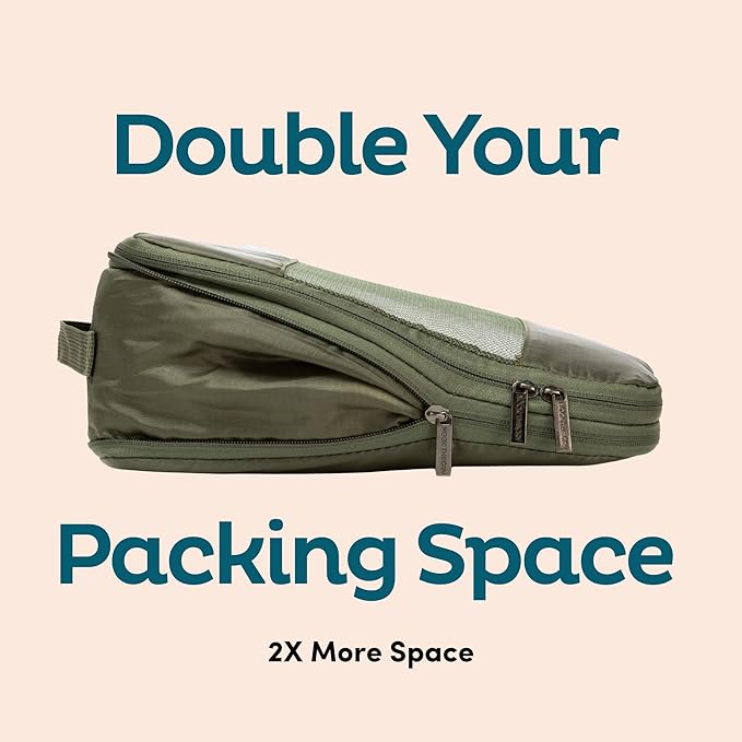 6-Pack Compression Packing Cubes Travel Essentials - Lightweight, Water-Resistant Luggage Organizer Bags with Handles, Durable Travel Accessories Suitcase Organizer (Burgundy)