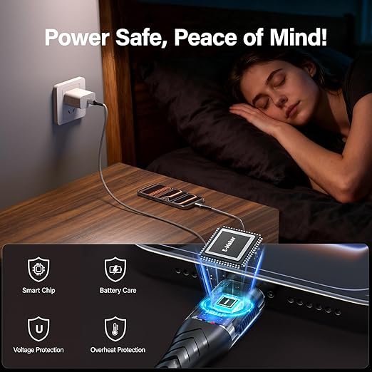 2Pack USB C to USB C Cable, 10FT 100W Fast Charging Cable, 5A Type C Charger Cord Nylon Braided, Anti - Slip USB C Cord Compatible with i Phone 17 16 15 Pro Max, Samsumg G Alaxy, i Pad- Grey